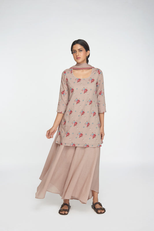 Saanj Kurta Set - Beige
