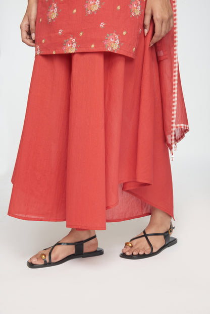 Saanj Kurta Set - Red