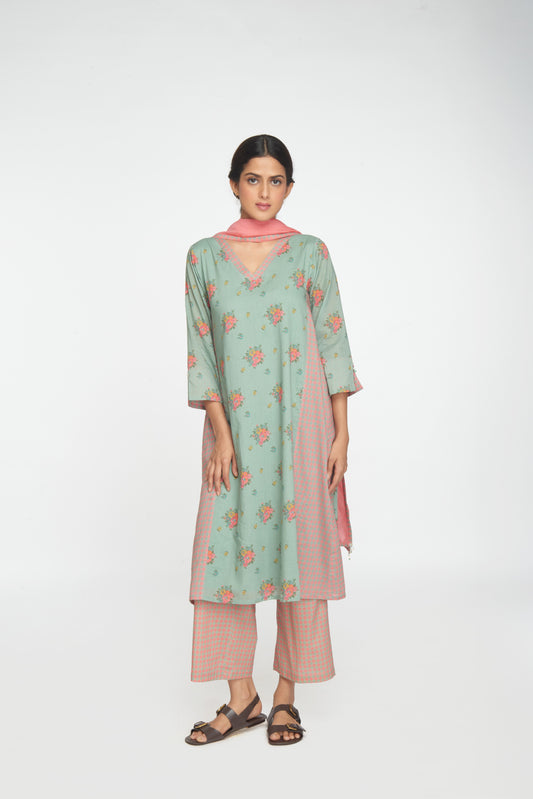 Raahat Kurta Set - Light Teal