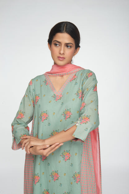 Raahat Kurta Set - Light Teal