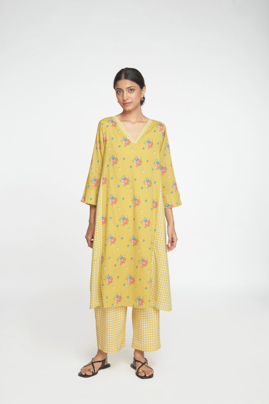 Raahat Kurta Set - Yellow