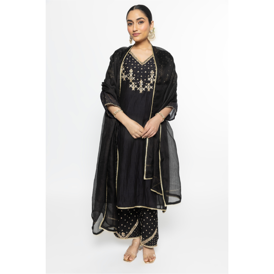 Falak Kurta Set - Black