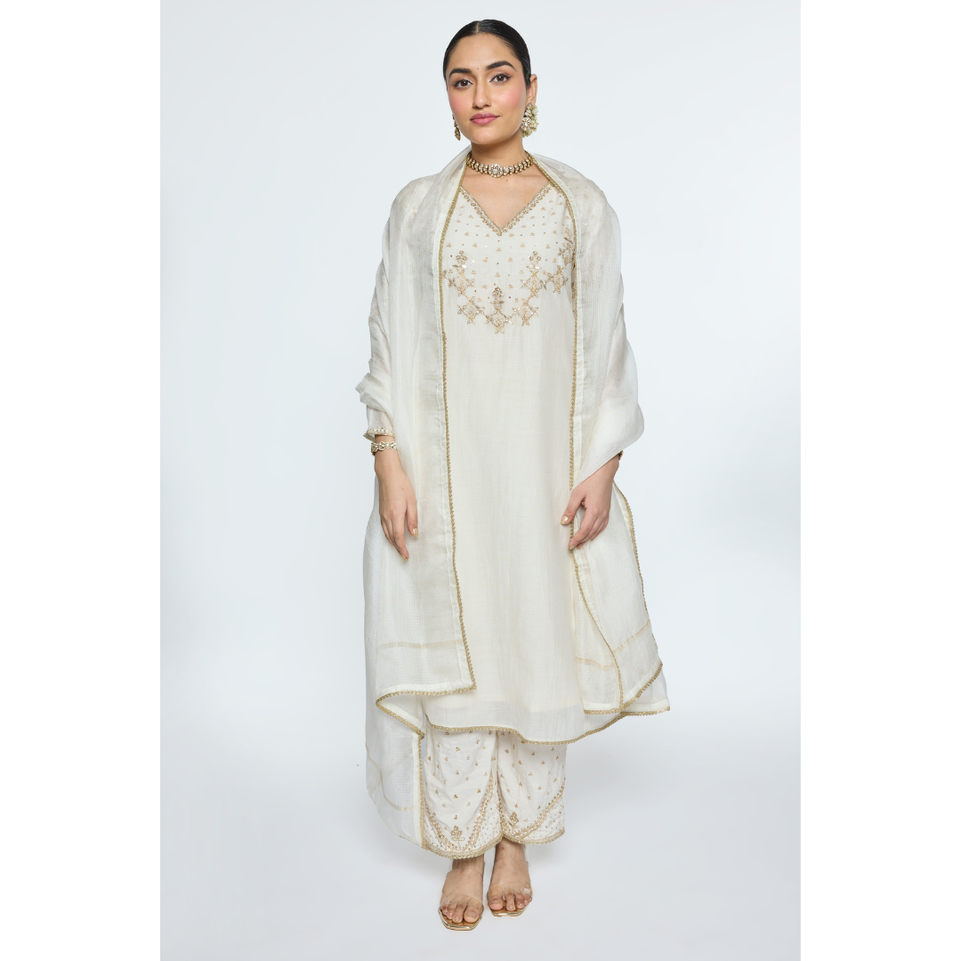 Falak Kurta Set - White