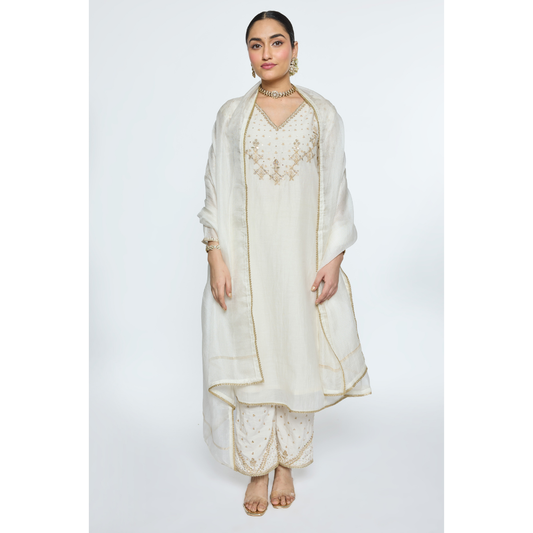 Falak Kurta Set - White