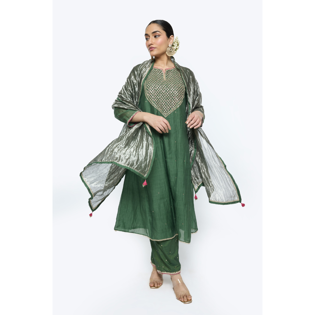 Tara Kurta Set - Green