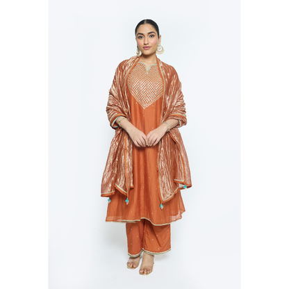 Tara Kurta Set - Burnt Orange