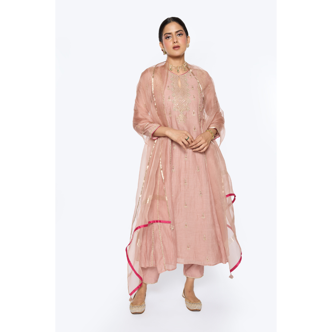 Diya Kurta set - Tea Rose