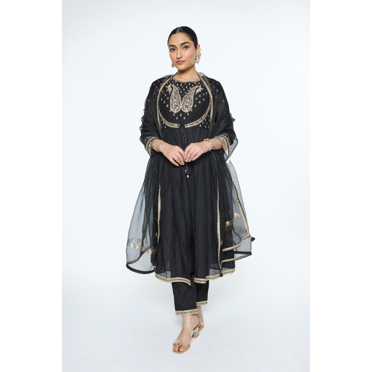 Rewa Kurta Set - Black