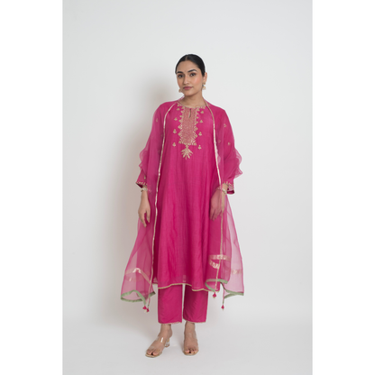 Ruhani Kurta Pant Set - Pink