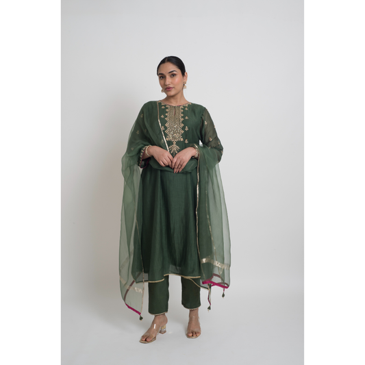 Ruhani Kurta Set - Green