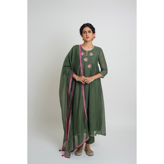 Neelima Kurta Set - Green