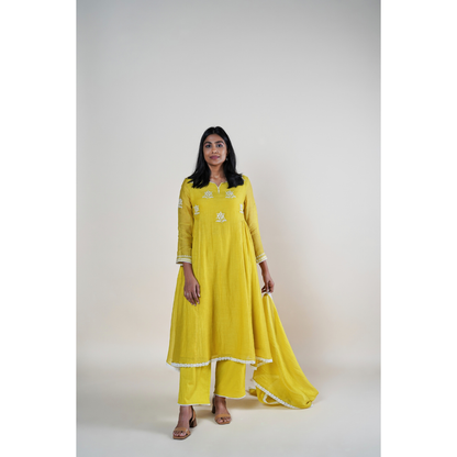 Aiza Kurta Set - Yellow
