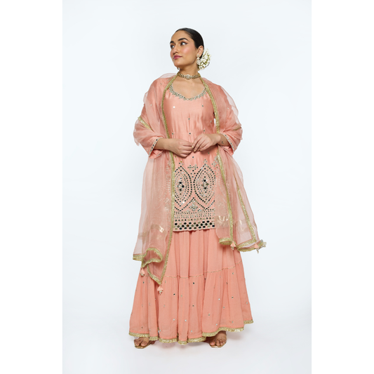 Ira Kurta Set - Salmon Pink