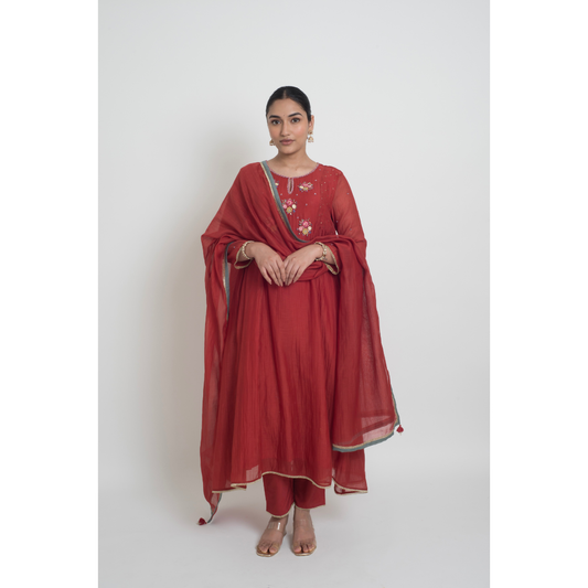 Neelima Kurta Set - Red