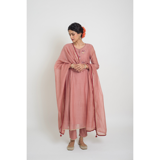 Neelima Kurta Set - Tea Rose