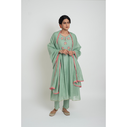 Neelima Kurta Set- Light Teal