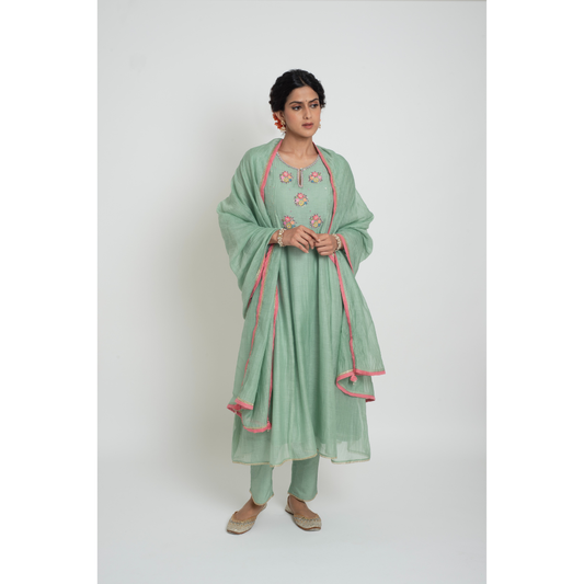 Neelima Kurta Set- Light Teal