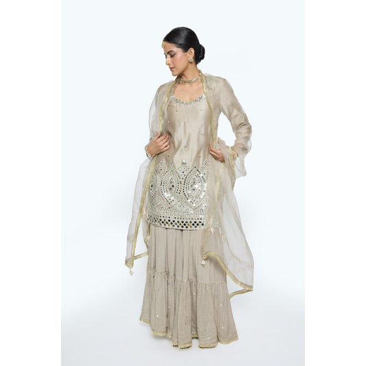 Ira Kurta Set - Greige