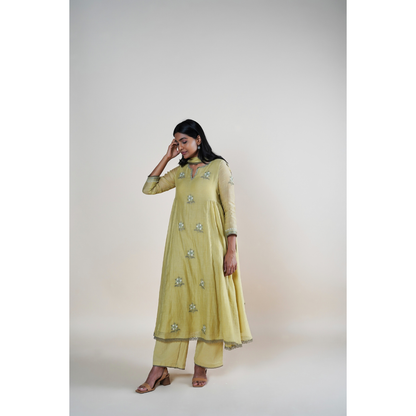 Naaz Kurta Set - Straw Green