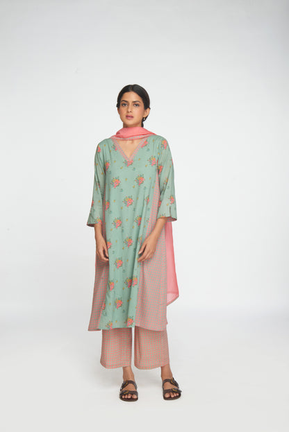 Raahat Kurta Set - Light Teal