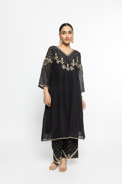 Falak Kurta Set - Black