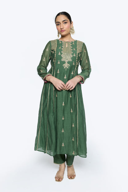 Diya Kurta set - Green
