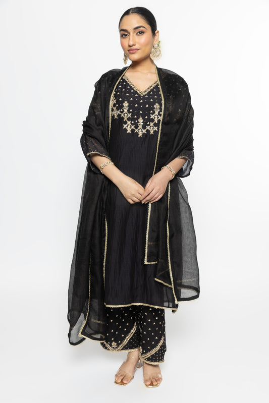 Falak Kurta Set - Black