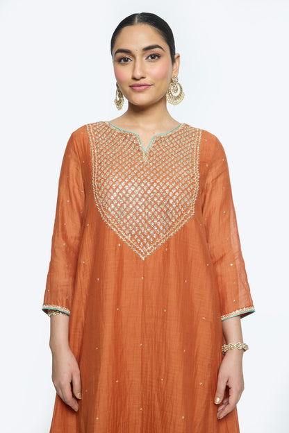 Tara Kurta Set - Burnt Orange