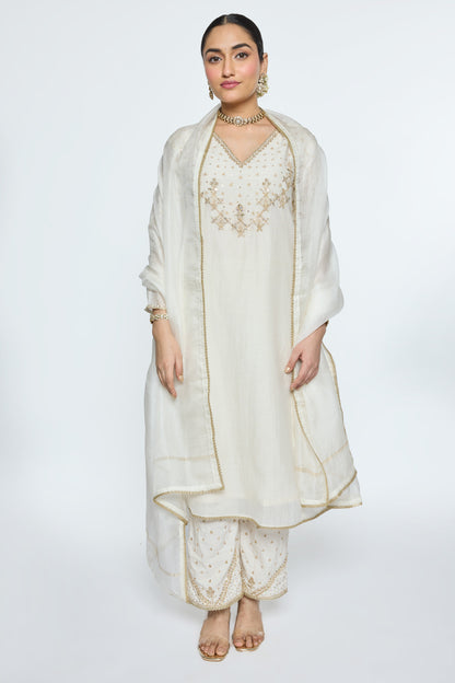 Falak Kurta Set - White