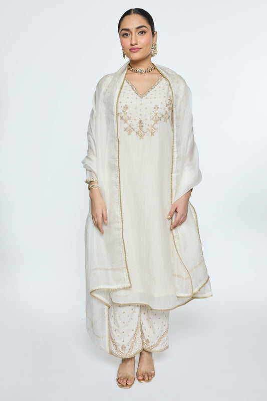 Falak Kurta Set - White