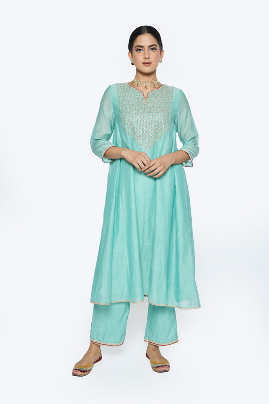 Tara Kurta Set - Sky Blue
