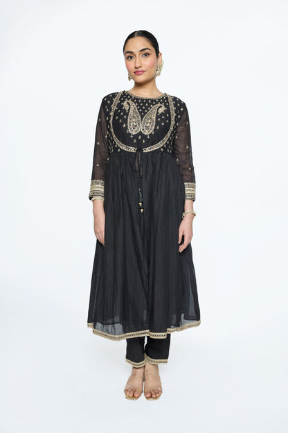 Rewa Kurta Set - Black