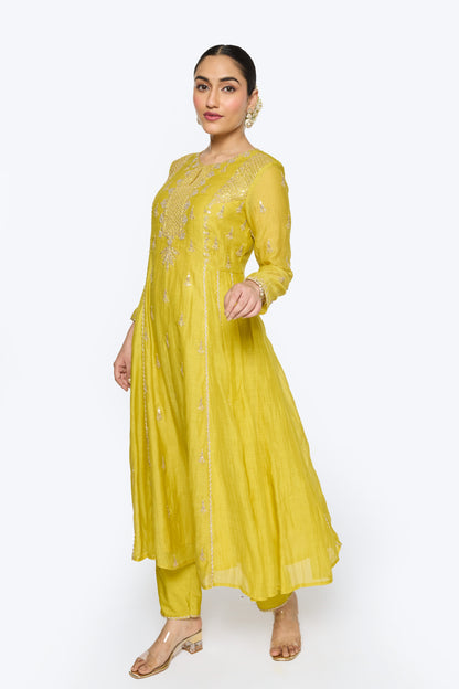 Diya Kurta Set - Yellow