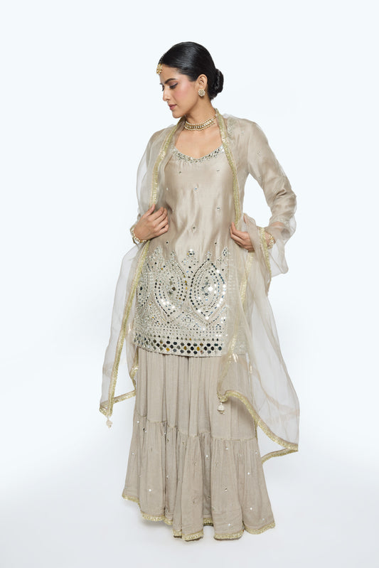 Ira Kurta Set - Greige