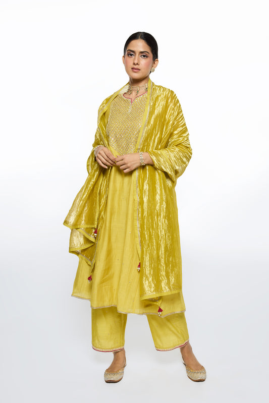 Tara Kurta Set - Yellow
