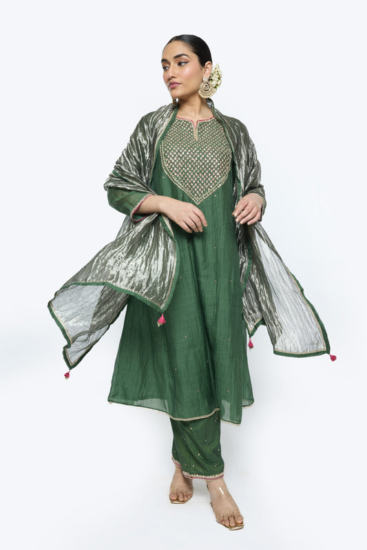 Tara Kurta Set - Green