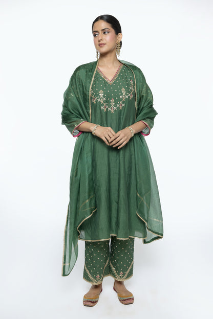 Falak Kurta Set - Green