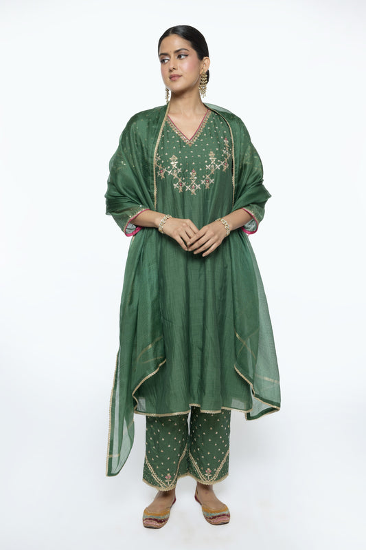 Falak Kurta Set - Green