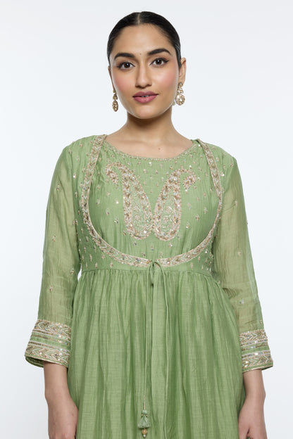 Rewa Kurta Set - Pastel Green