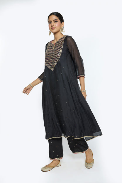 Tara Kurta Set - Black