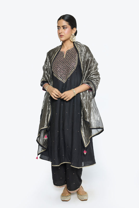 Tara Kurta Set - Black
