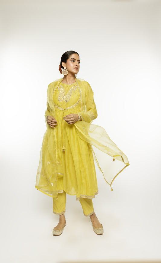 Rewa Kurta Set - Yellow